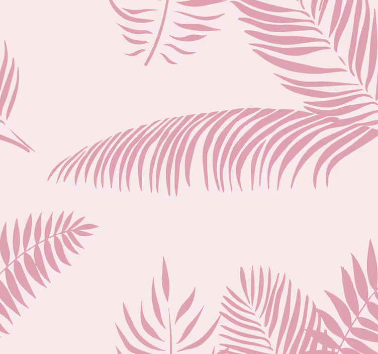Carta da parati rosa grandi foglie di palma - TenStickers