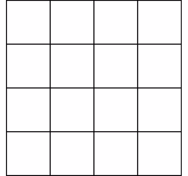 Carta da parati quadrati linee sottili in bianco e nero - TenStickers
