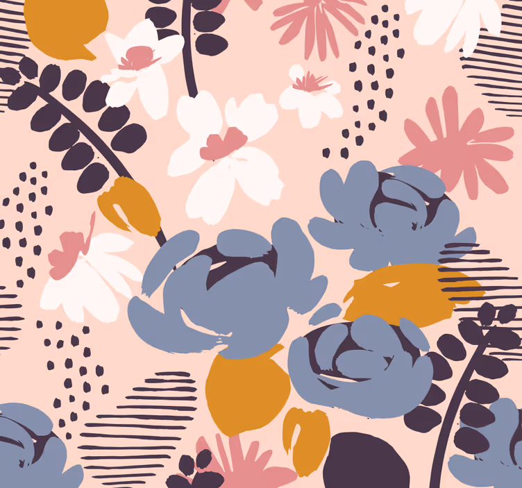 Carta da parati fiori motivo botanico floreale - TenStickers