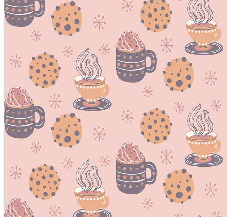 carta da parati cucina accogliente motivo di bevande - TenStickers