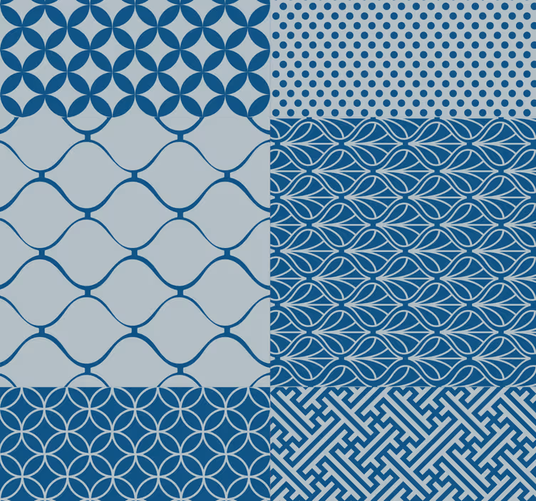 Carta da parati effetto piastrelle gioco geometrico - TenStickers