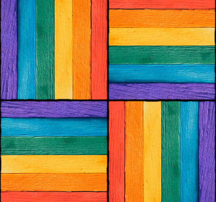 Carta da parati geometrica motivo geometrico colorato - TenStickers