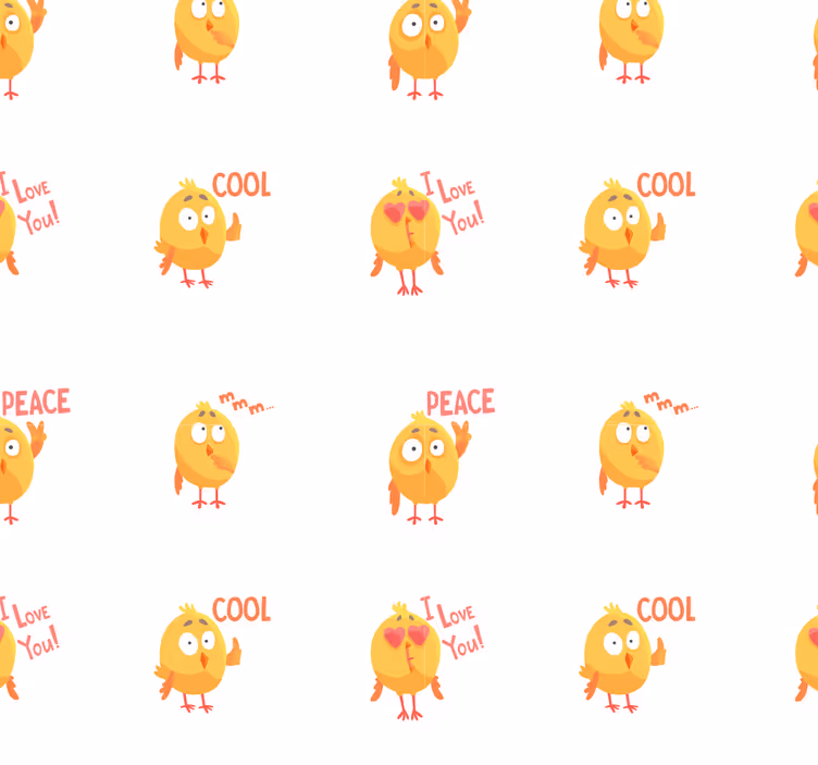 Carta da parati animali modello di cartone animato pulcino - TenStickers