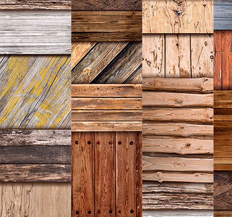 Carta da parati effetto legno pannelli rustici in legno - TenStickers