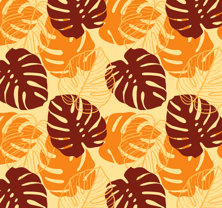 Carta da parati foglie modello di monstera tropicale - TenStickers