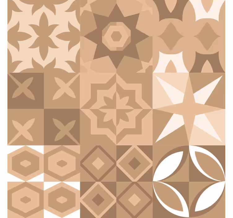 Carta da parati effetto piastrelle piastrelle beige portoghesi - TenStickers