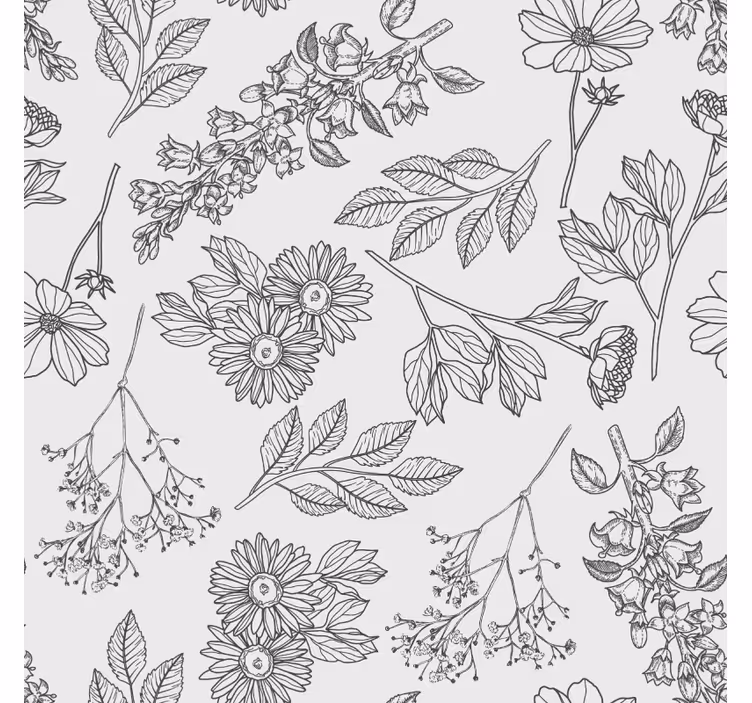 Carta da parati corridoio motivo floreale beige - TenStickers