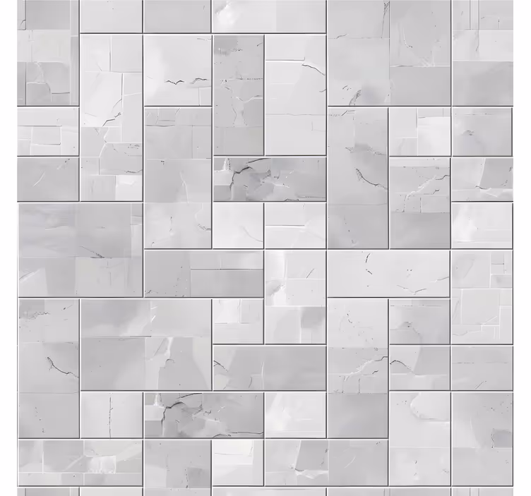 Carta da parati effetto piastrelle piastrelle grigie - TenStickers