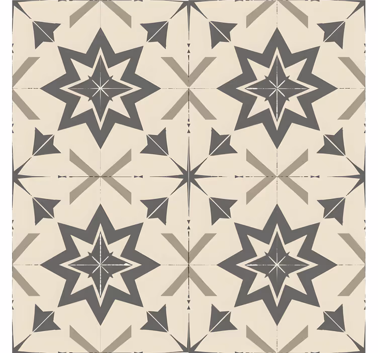 Carta da parati effetto piastrelle design stellato beige - TenStickers