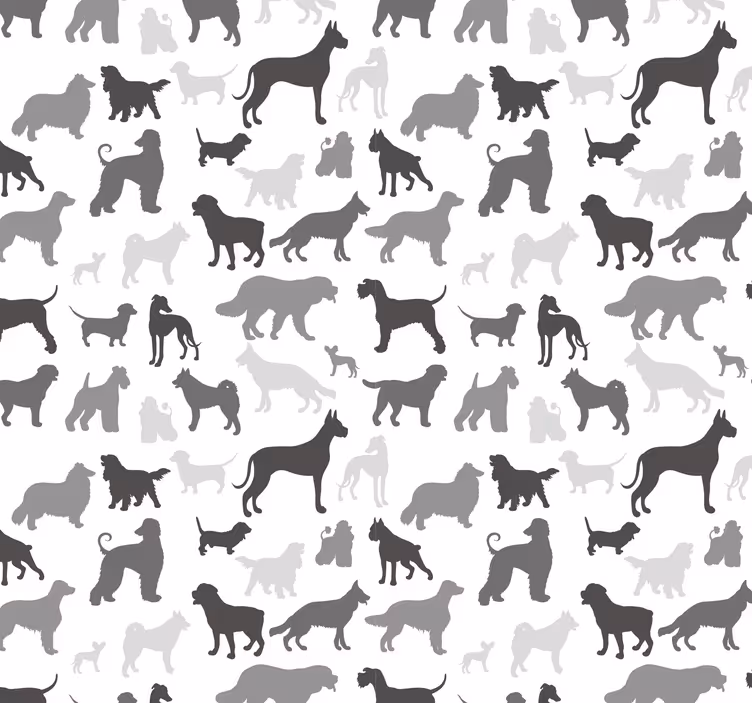 Carta da parati con sagome di cani - TenStickers