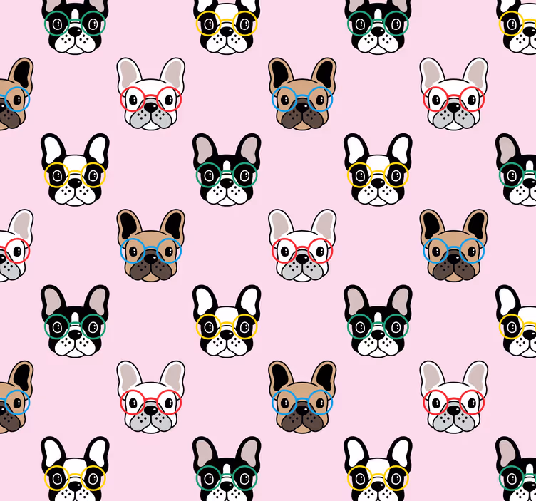Carta da parati bulldog francese con occhiali - TenStickers