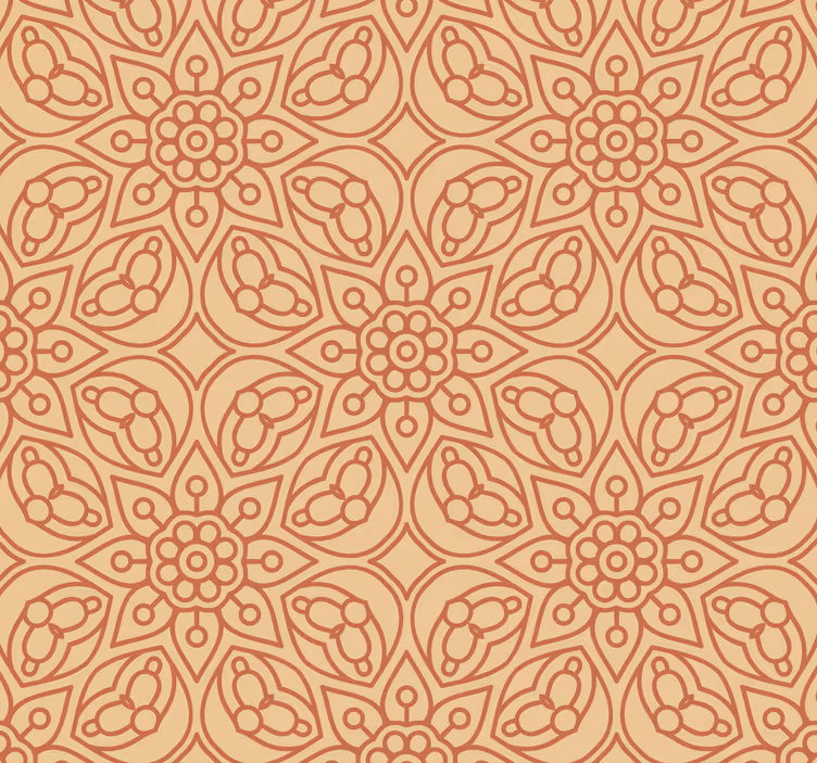 Carta da parati floreale stile mandala - TenStickers
