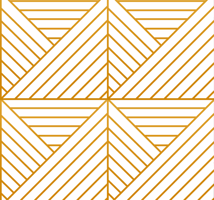 Carta da parati camera linee geometriche dorate - TenStickers