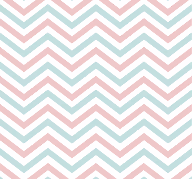 Carta da parati camera colori pastello a zigzag - TenStickers