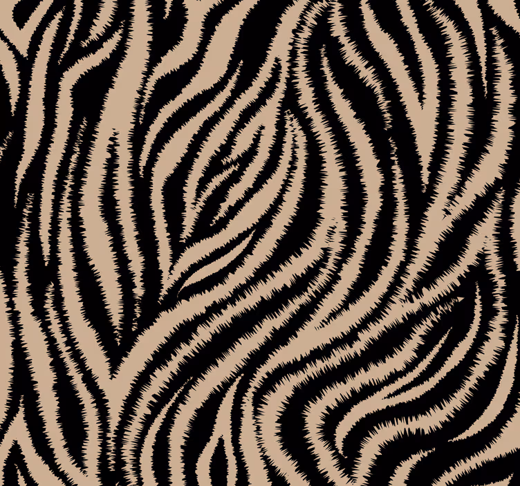 Carta da parati soggiorno Motivo zebrato nero e beige irregolare - TenStickers