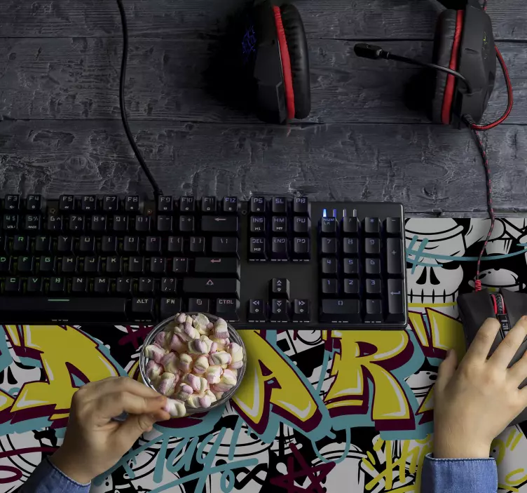 Poggiapolso mouse gaming Graffiti personalizzabili - TenStickers