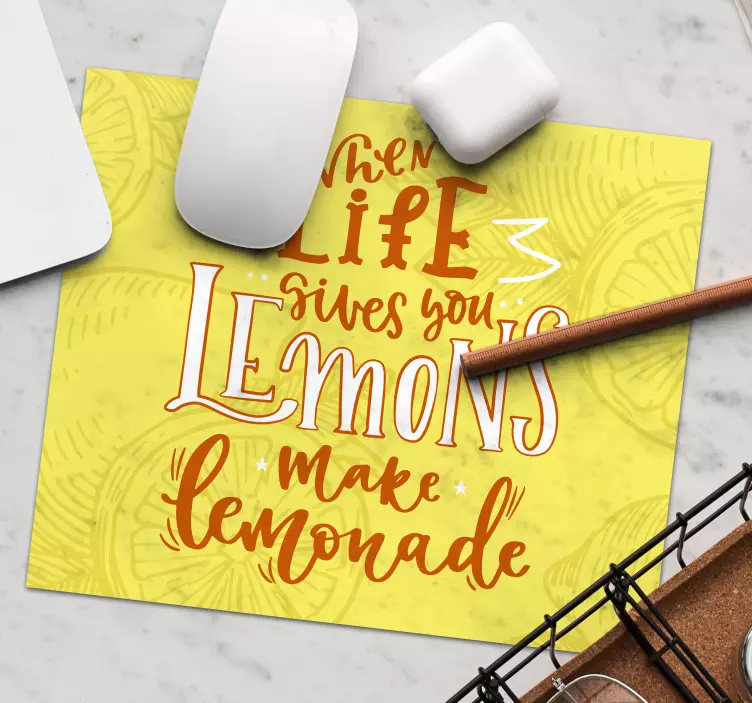 Tappetino mouse con frase motto della vita della limonata - TenStickers
