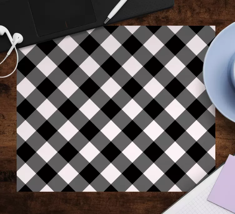 Tappetino mouse con motivi e texture a scacchi classici - TenStickers