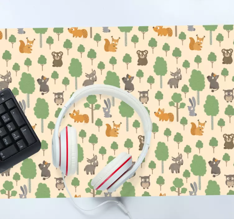 Tappetino mouse con motivi e texture animali della foresta - TenStickers