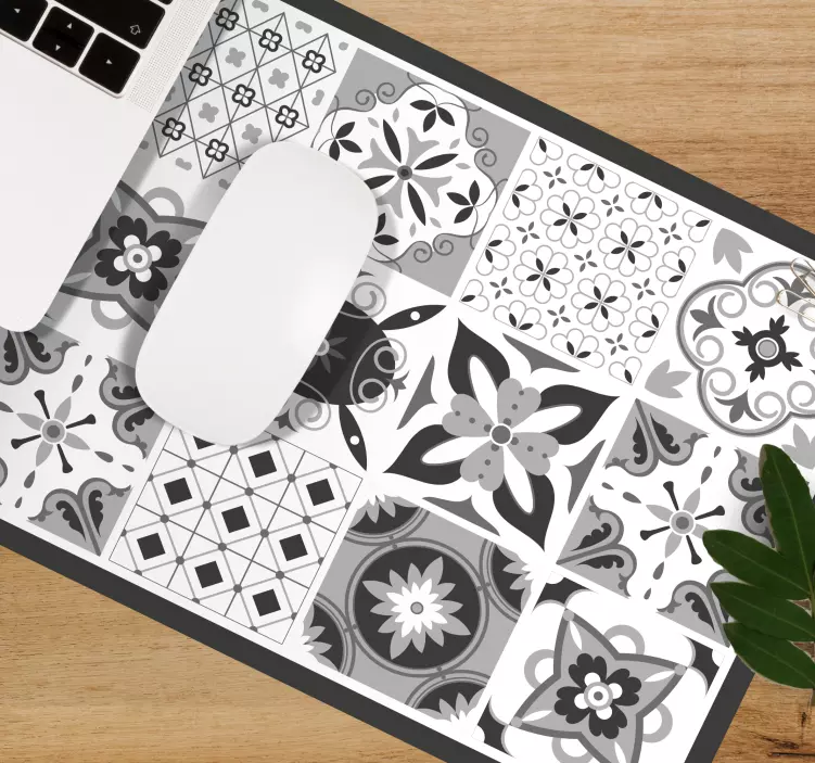 Tappetino mouse con motivi e texture floreali geometrici - TenStickers