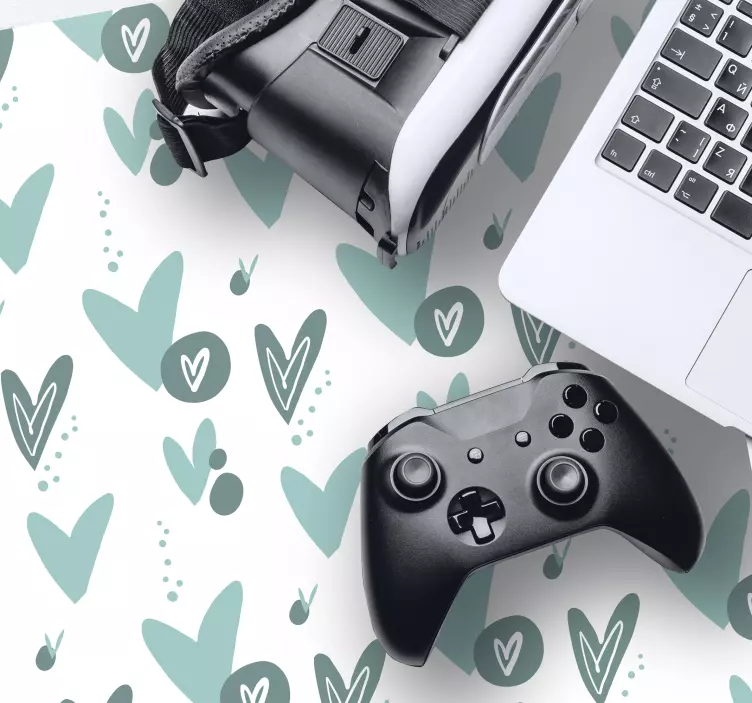 Tappetino mouse con motivi e texture forme cuore astratte - TenStickers