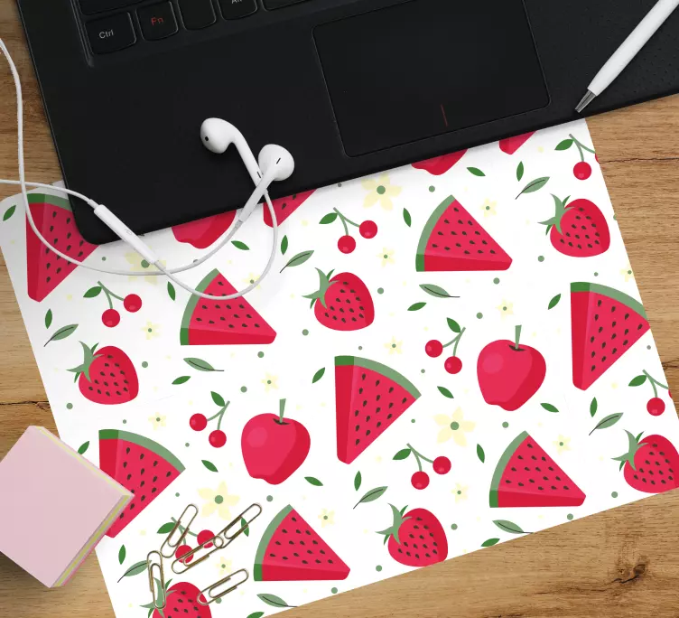 Tappetino mouse con motivi e texture frutti e foglie - TenStickers