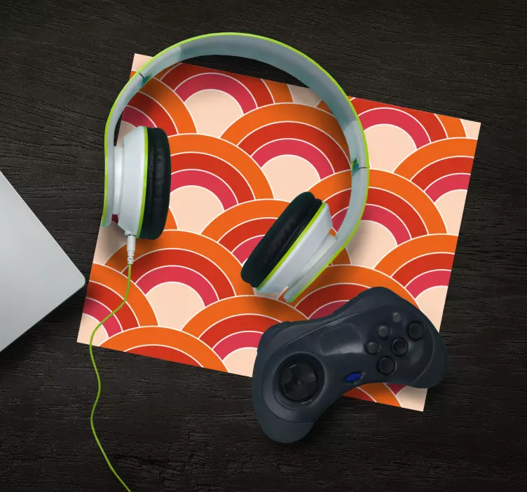 Tappetino mouse con motivi e texture onde arcobaleno curvate - TenStickers