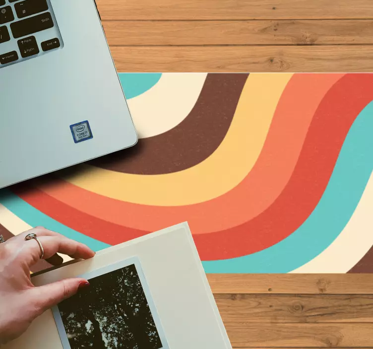 Tappetino mouse con motivi e texture onde retro fluide - TenStickers