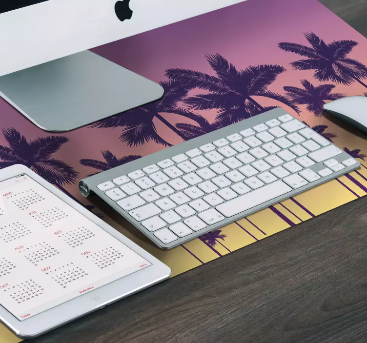 Tappetino mouse con motivi e texture silhouette palma - TenStickers