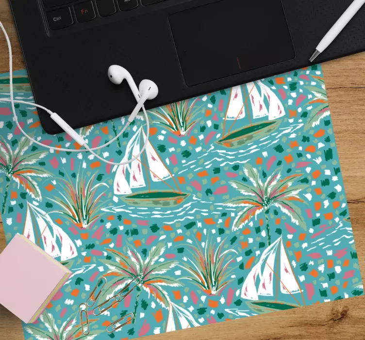 Tappetino mouse con motivi e texture stampa palma navigante - TenStickers