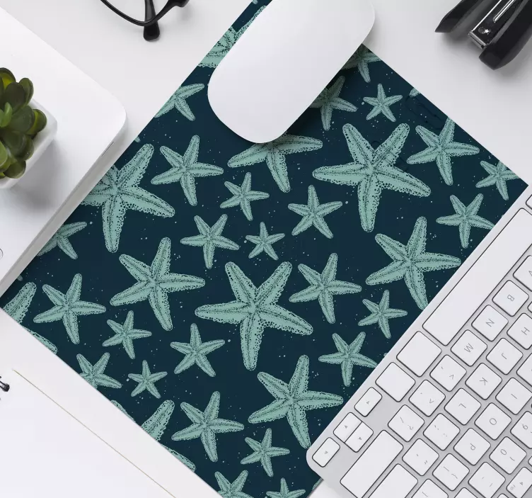 Tappetino mouse con motivi e texture stella marina oceano - TenStickers