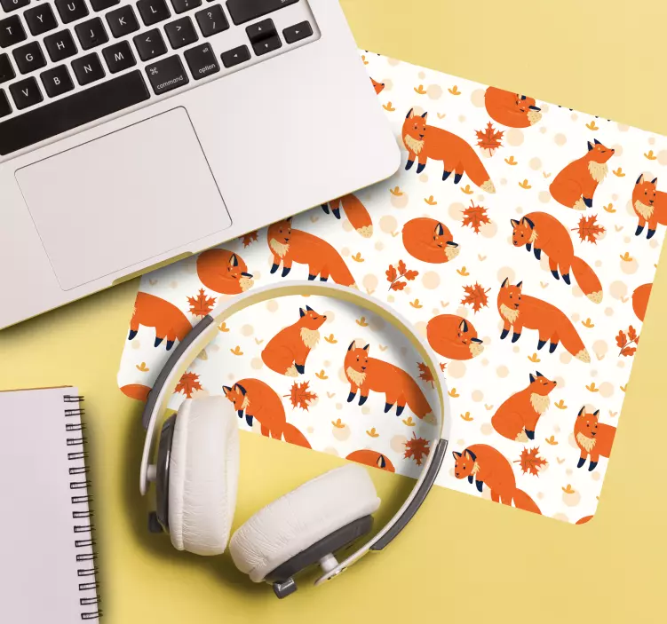 Tappetino mouse con motivi e texture volpi fantasiose - TenStickers