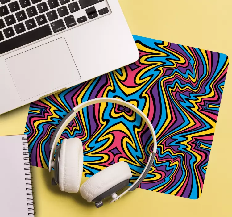 Tappetino mouse con motivi e texture vortice colorato - TenStickers