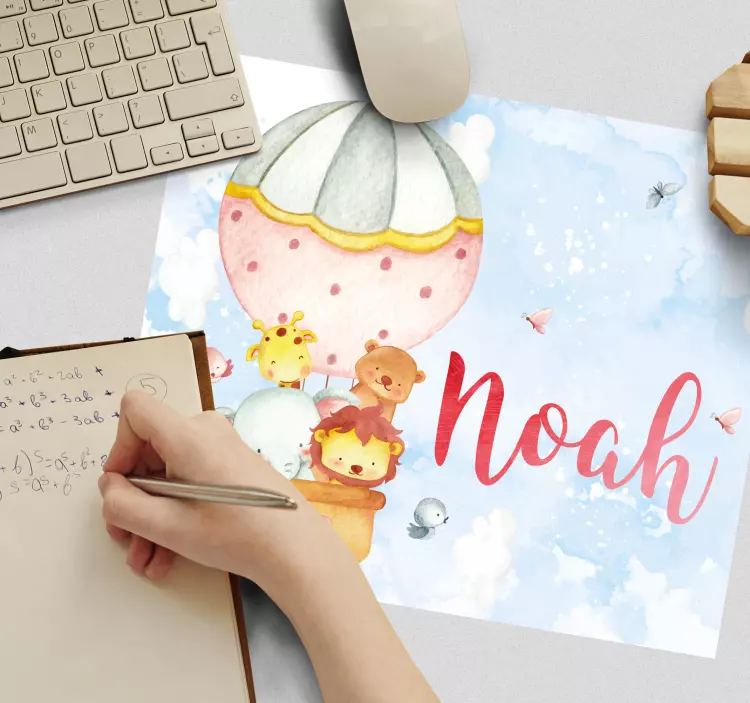 Tappetino mouse con nome avventura con palloncini - TenStickers
