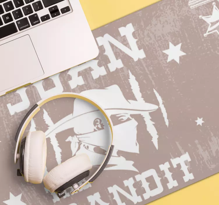 Tappetino mouse con nome creazione a tema cowboy - TenStickers