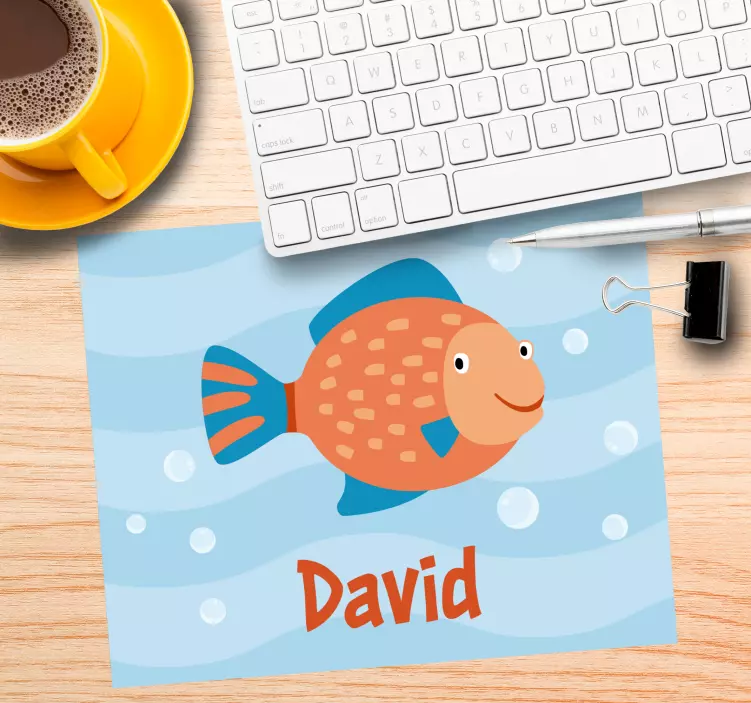 Tappetino mouse con nome grafica pesce allegro - TenStickers