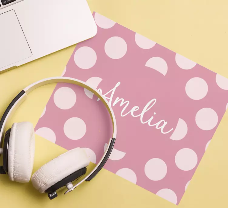 Tappetino mouse con nome pois rosa personalizzato - TenStickers