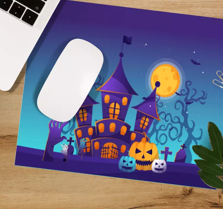 Tappetino mouse di natale castello stregato di halloween - TenStickers