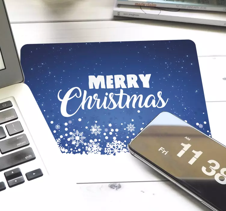 Tappetino mouse di natale fiocchi di neve festosi - TenStickers