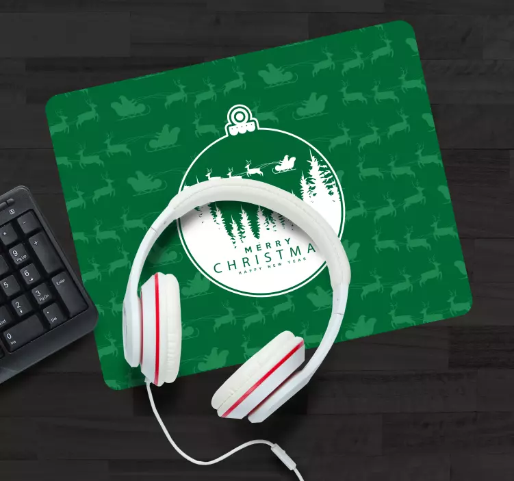 Tappetino mouse di natale ornamento verde festivo - TenStickers