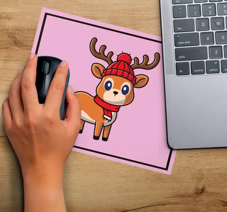 Tappetino mouse di natale personaggio renna carina - TenStickers