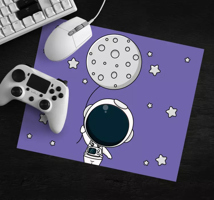 Tappetino mouse gaming astronauta con palloncino - TenStickers