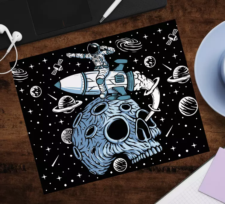 Tappetino mouse gaming astronauta sul razzo - TenStickers