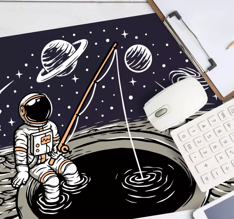 Tappetino mouse gaming avventura di pesca astronauta - TenStickers