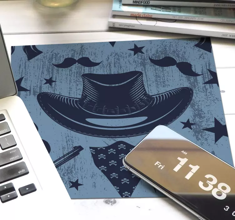 Tappetino mouse gaming cappello da cowboy vintage - TenStickers