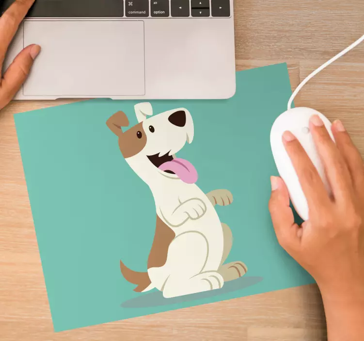 Tappetino mouse gaming cucciolo felice dei cartoni - TenStickers