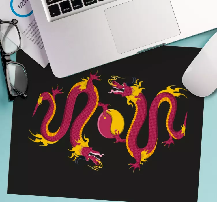 Tappetino mouse gaming design di drago intricato - TenStickers