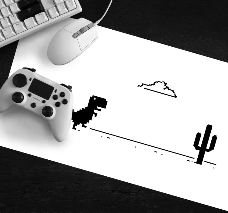 Tappetino mouse gaming dinosauro e cactus - TenStickers