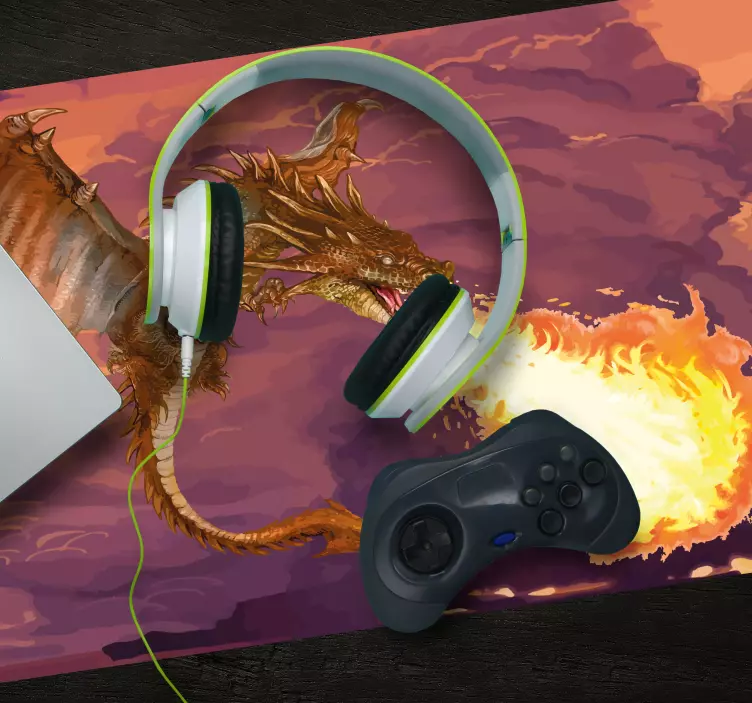 Tappetino mouse gaming drago sputafuoco - TenStickers