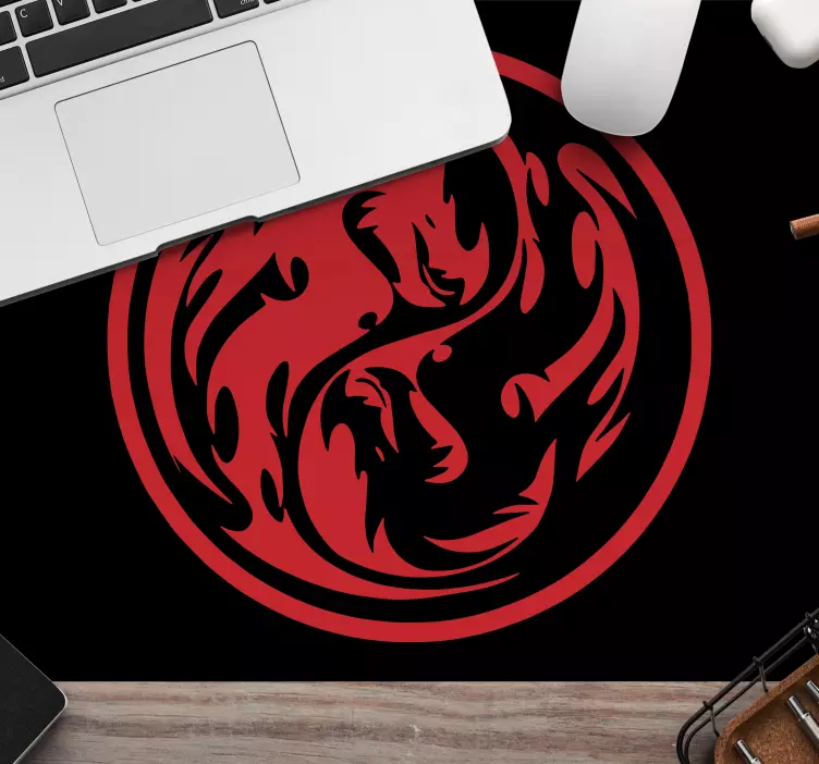 Tappetino mouse gaming emblema drago feroce - TenStickers